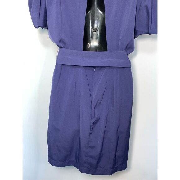 C. Luce Short Cold Shoulder Tie Waist Cut Out Back Mini Dress Blue Size Small - Picture 7 of 9